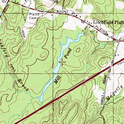 Topographic Map of Mill Pond, ME