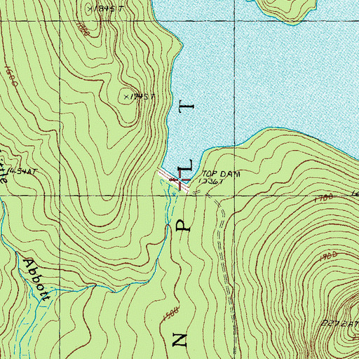 Topographic Map of Abbott Brook Dike, ME