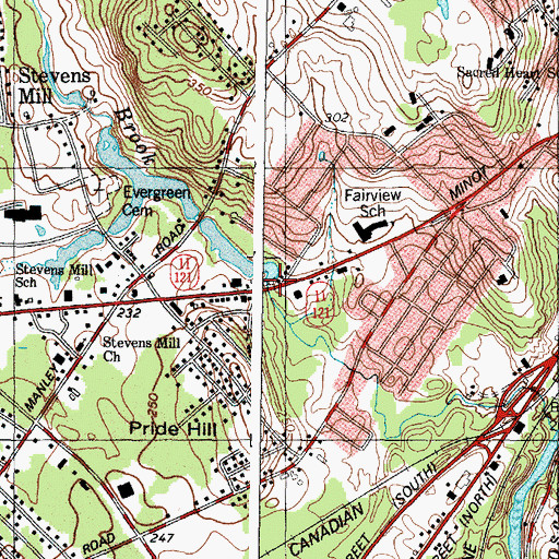 Topographic Map of Taylor Brook Dam, ME