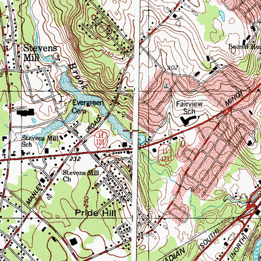 Topographic Map of Taylor Brook, ME