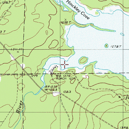 Topographic Map of Second Roach Pond Dam, ME