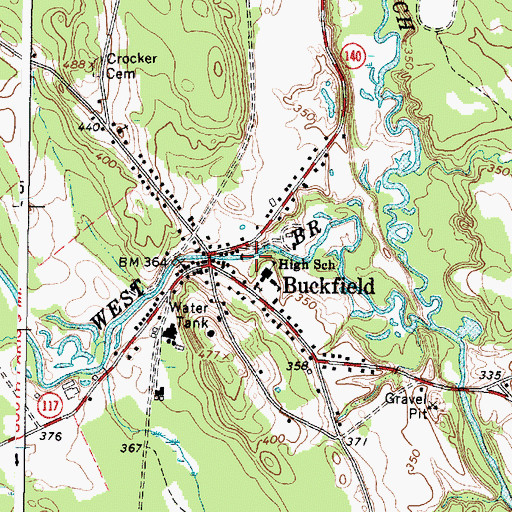 Topographic Map of Brush Shop Dam, ME