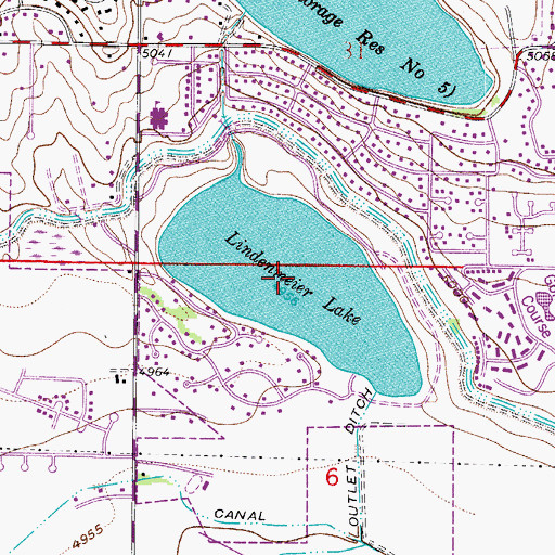 Topographic Map of Lindenmeier Lake, CO