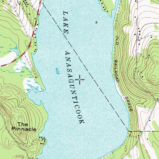 Topographic Map of Lake Anasagunticook, ME