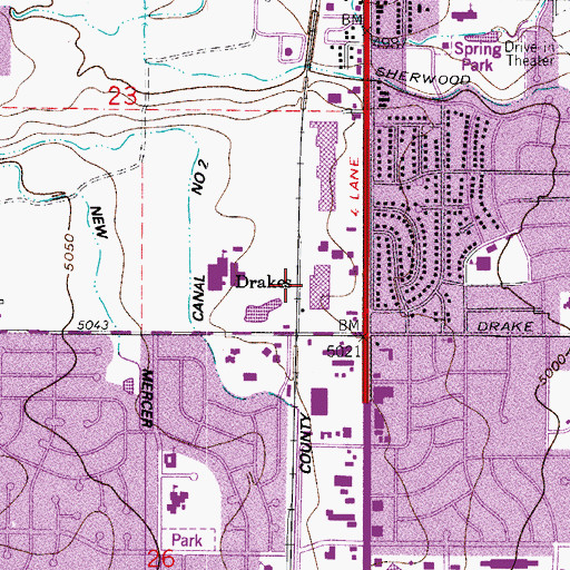 Topographic Map of Drakes, CO