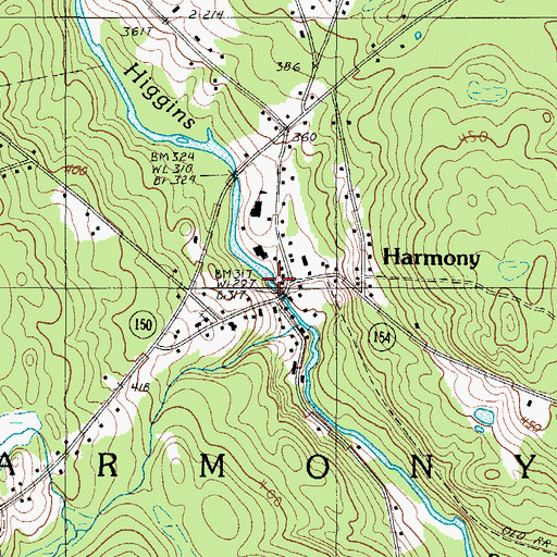 Topographic Map of Higgins Brook Dam, ME