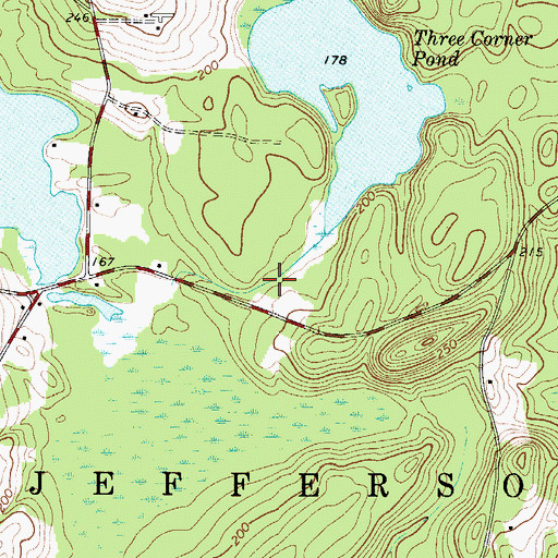 Topographic Map of Three Corner Pond Dam, ME