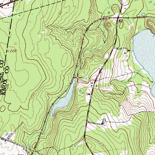 Topographic Map of Warren Sawmill Pond Dam (historical), ME