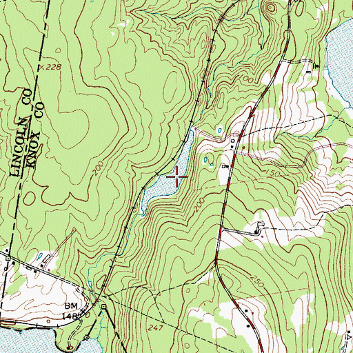Topographic Map of Warren Sawmill Pond (historical), ME