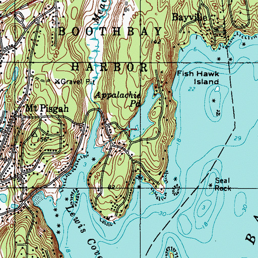 Topographic Map of Appalachie Pond Dam, ME