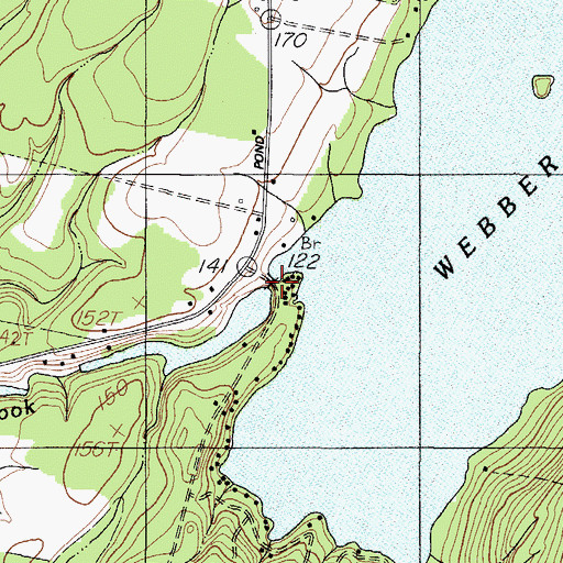 Topographic Map of Webber Pond Dam, ME