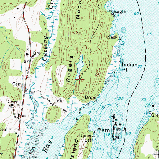 Topographic Map of Rogers Neck Pond Dam, ME