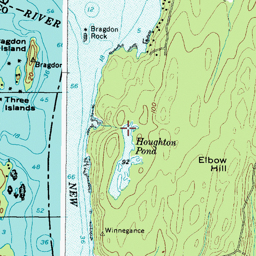 Topographic Map of Houghton Pond Dam, ME