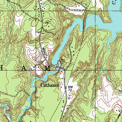 Topographic Map of Cathance River Reservoir, ME