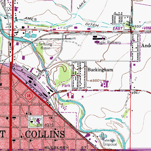 Topographic Map of Buckingham, CO