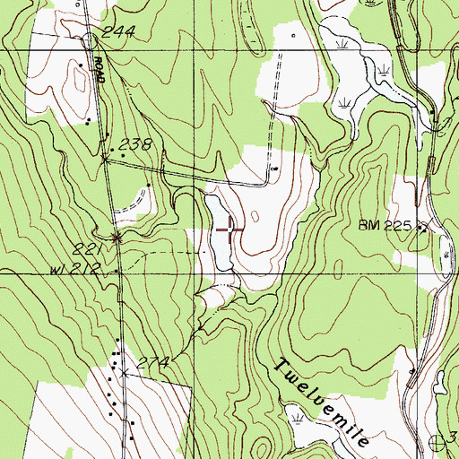Topographic Map of Twelvemile Brook, ME