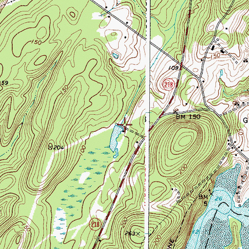 Topographic Map of Verney-Leighton Marsh Dam, ME