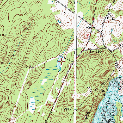 Topographic Map of Verney-Leighton Marsh, ME