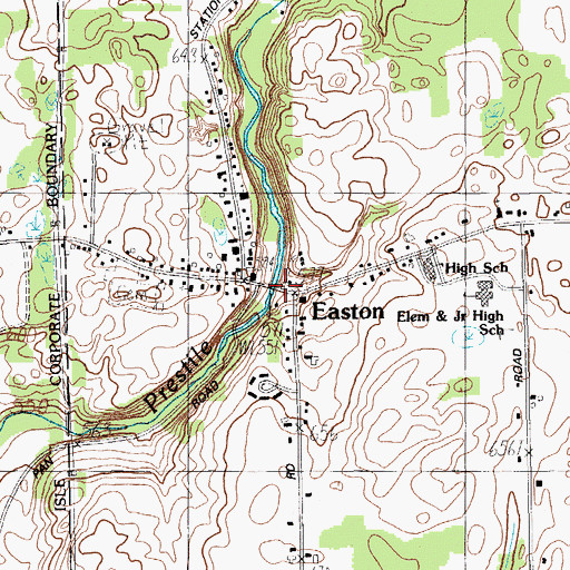 Topographic Map of Easton Intake Dam, ME