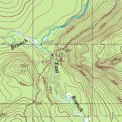 Topographic Map of East Branch Dam, ME