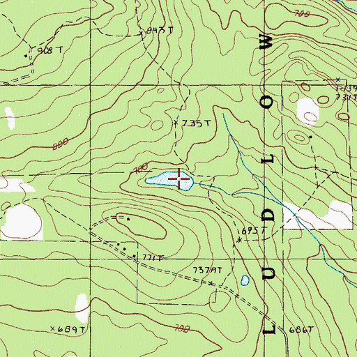 Topographic Map of Lamb Brook Pond, ME