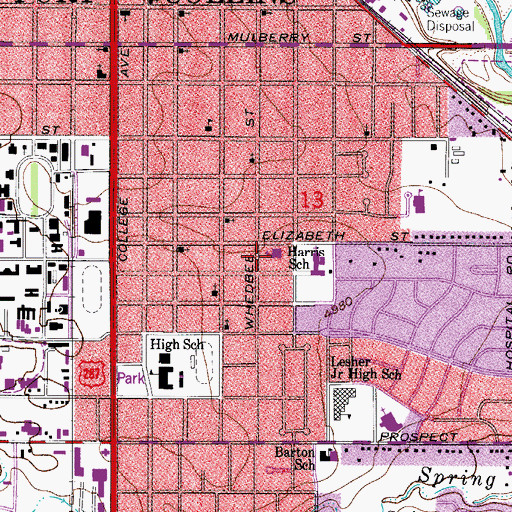 Topographic Map of Harris Bilingual Immersion School, CO