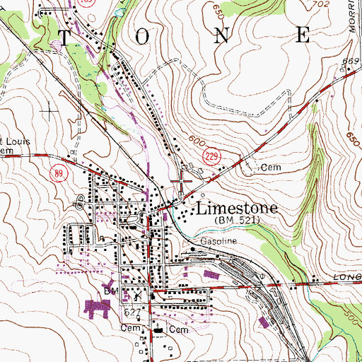 Topographic Map of Limestone Community Dam, ME