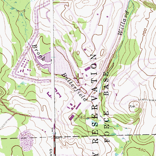 Topographic Map of Butterfield Brook Dam, ME