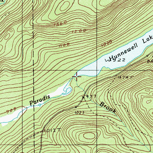 Topographic Map of Hunnewell Lake Dam, ME