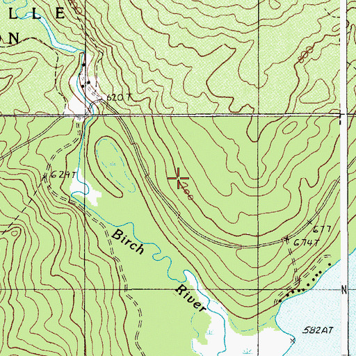 Topographic Map of Birch River Reservoir, ME