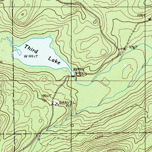 Topographic Map of Third Wallagrass Lake Dam, ME