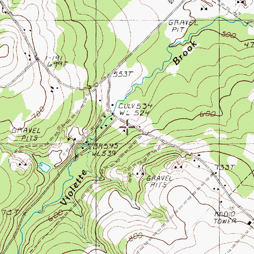 Topographic Map of Violette Brook Reservoir, ME