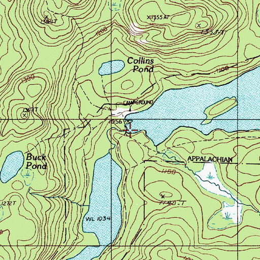 Topographic Map of Rainbow Lake Dam, ME
