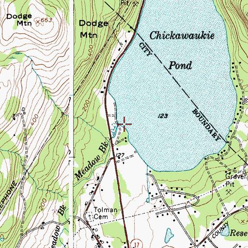 Topographic Map of Chickawaukie Pond Dam, ME