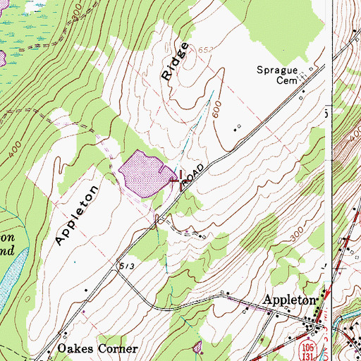 Topographic Map of Appleton Ridge Pond Dam, ME