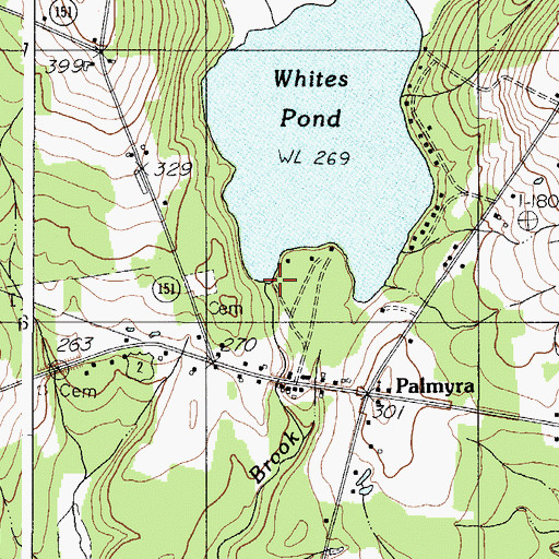 Topographic Map of Whites Pond Dam, ME