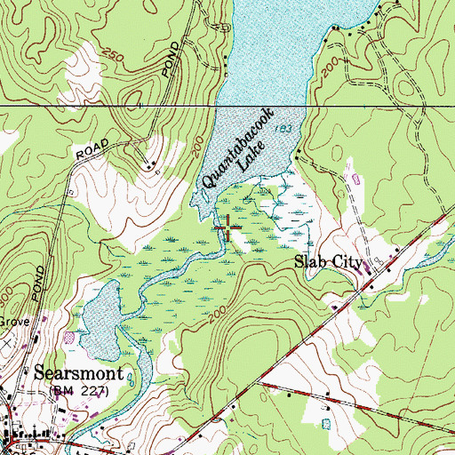 Topographic Map of Quantabacook Lake Dam, ME