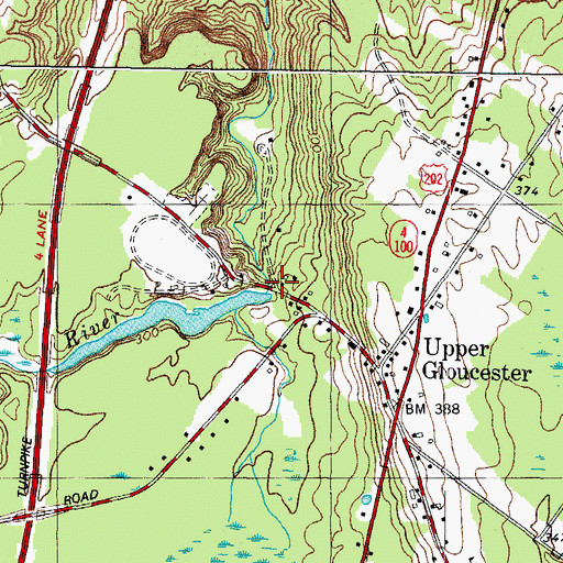 Topographic Map of Jordan Mill Dam, ME