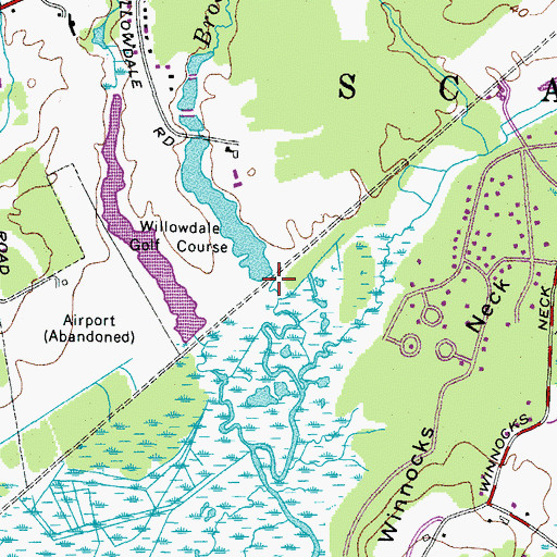 Topographic Map of Mill Brook Dam, ME