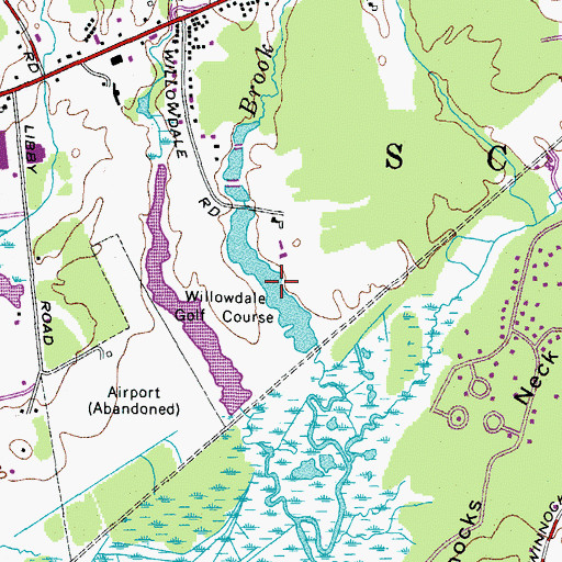 Topographic Map of Mill Brook, ME