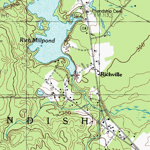 Topographic Map of Rich Mill Pond Dam, ME