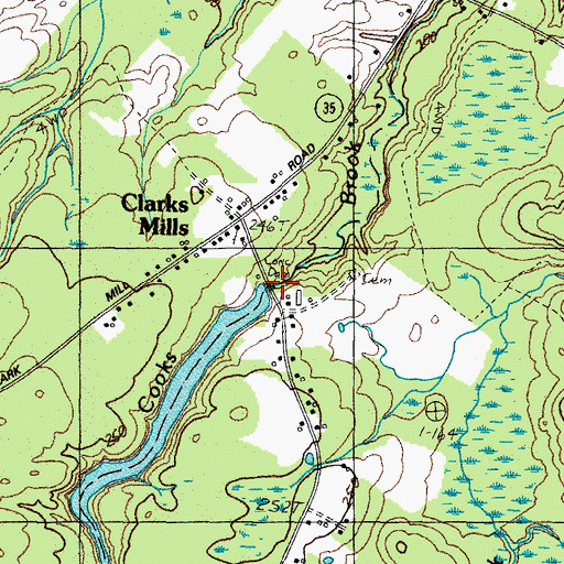 Topographic Map of Cooks Brook Dam, ME