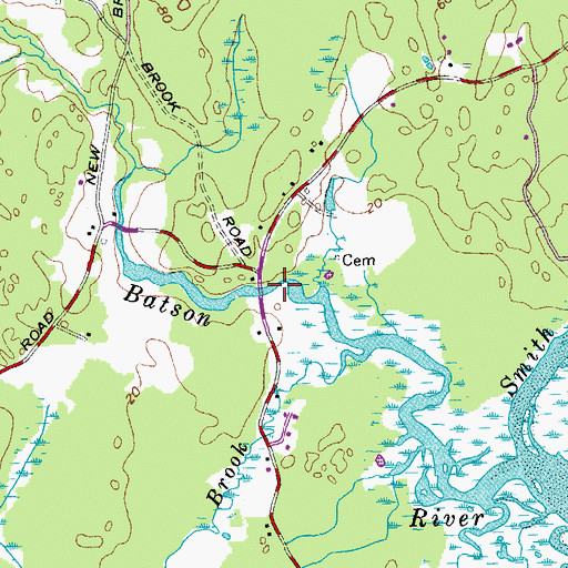 Topographic Map of Batson River Dam, ME