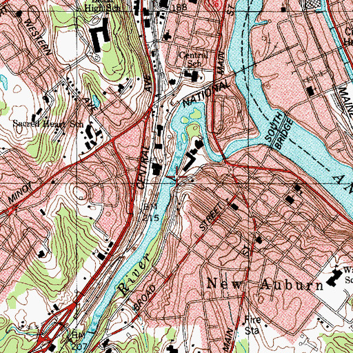 Topographic Map of Barker Mill Dam, ME