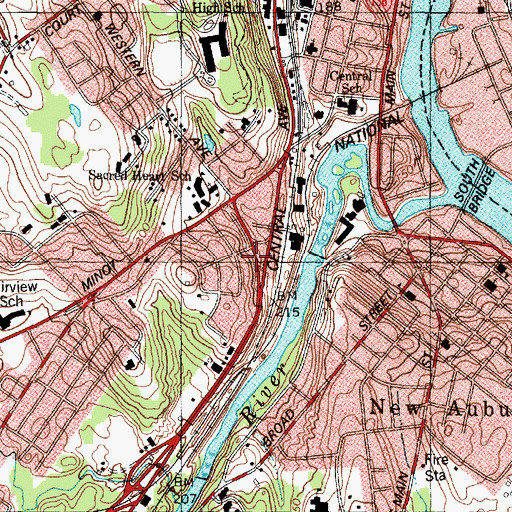Topographic Map of Barker Mill Dam Pond, ME