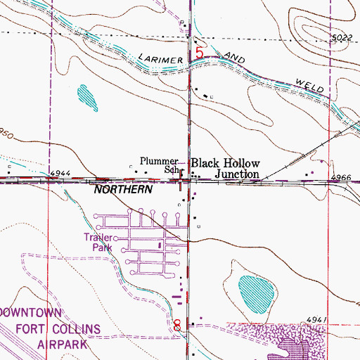 Topographic Map of Black Hollow Junction, CO