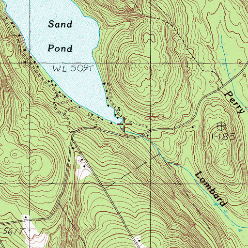Topographic Map of Sand Pond Dam, ME