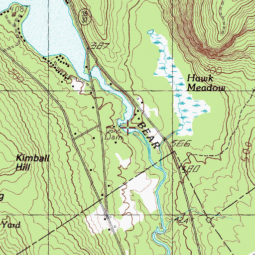 Topographic Map of Bear Pond Dam, ME
