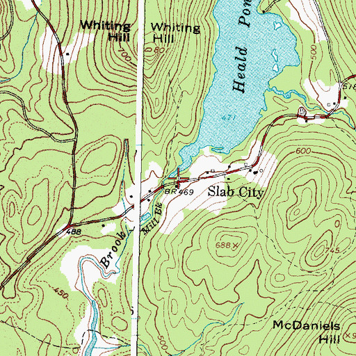 Topographic Map of Heald Pond Dam, ME