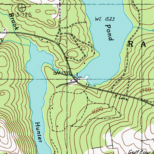 Topographic Map of Dodge Pond Dam, ME